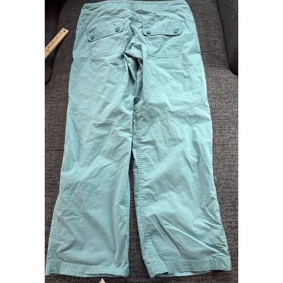 L.L. Bean Womens Light Blue Convertible Roll-Up Pants 12 Pet Cotton Blend - Picture 2 of 12